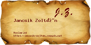 Jancsik Zoltán névjegykártya